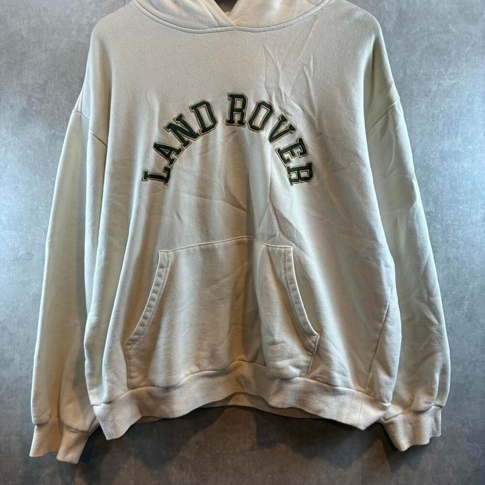 Unbranded Men's White and Cream Hoodie